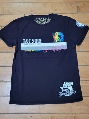 T&C Surf Designs Hawaii Tee – Double Sided Large Graphic Women's M Rare